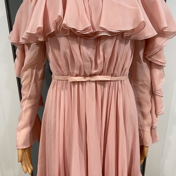 Giambattista Valli Frilled Silk Off-the-Shoulder Dress - Picture 6 of 16
